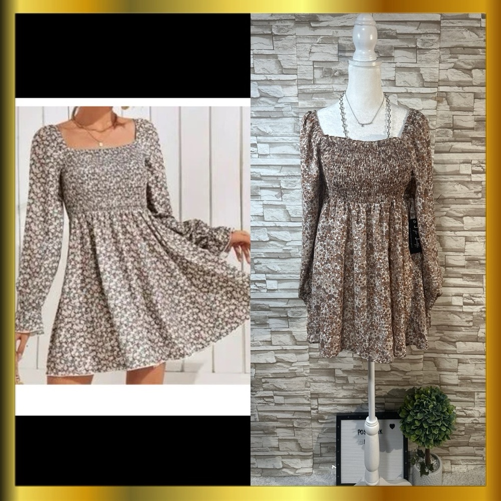 J for Justify Large Floral Long Sleeve Top/ Tunic Dress